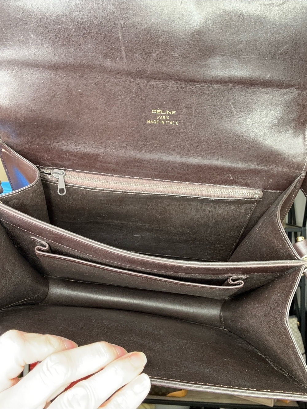 Vintage Celine Horse Carriage Front Buckle Box Shoulder Bag Italy COA Sulky - Picture 13 of 15